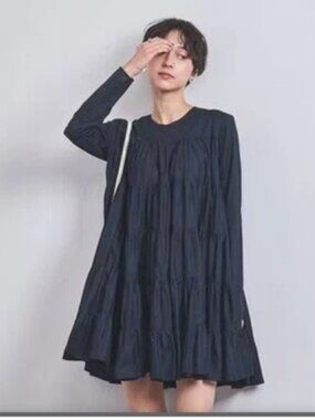 Merlette Soliman Tiered Mini Dress X Tomorrowland Charcoal Gray XS